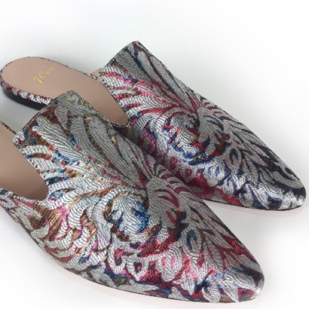 J. Crew Marina Slides Jacquard Fantasia Sz 9.5 NEW - Picture 10 of 13